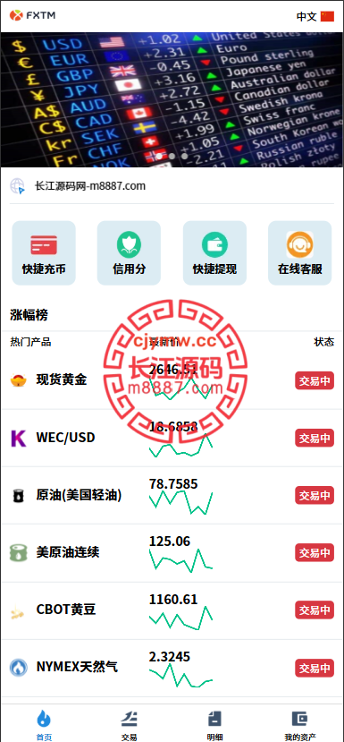 图片[1]-多语言海外微交易系统源码/虚拟币黄金期货外汇微盘-长江源码网-精品源码网