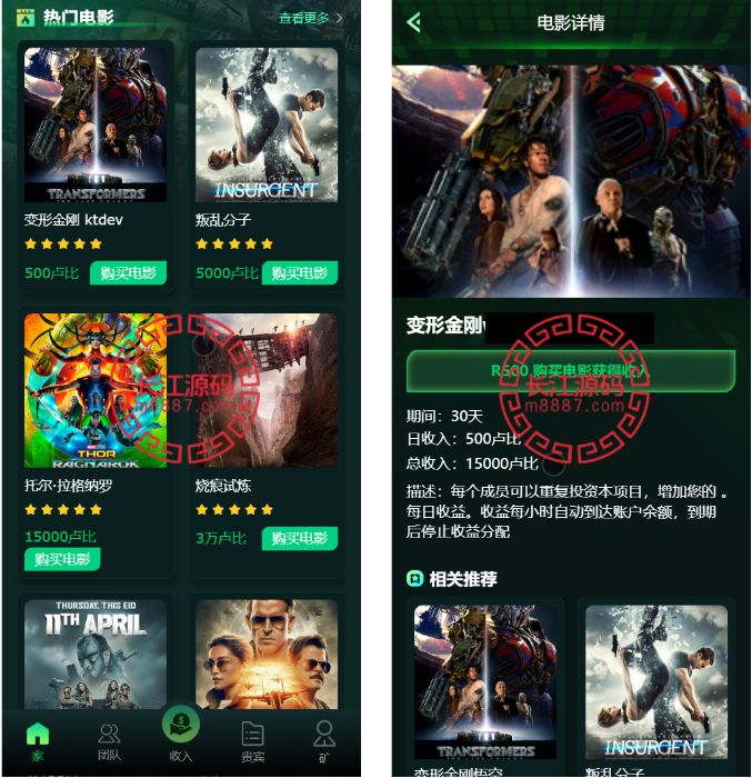 海外电影投资理财系统源码/前端html+后端PHP - 长江源码网-精品源码网-长江源码网-精品源码网